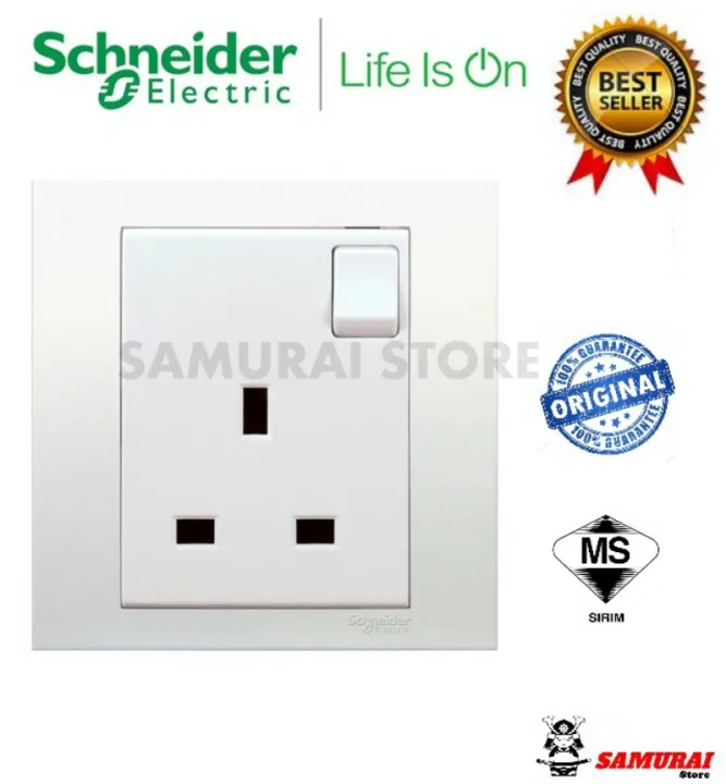 Schneider Vivace 13A 250V 1 Gang Switched Socket / Switch Socket Plug ...