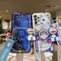 เคสโทรศัพท์ Samsung S23 Ultra S23+ S20FE A14 5G A04e A04 A53 5G A73 5G A33 5G A23 LTE A13กับวงเล็บ3Dน่ารักการ์ตูน Doraemon ซิลิโคนอ่อนเคส Samsung A53 5G เคสโทรศัพท์พร้อมปรับได้สายยาว