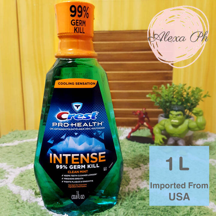 Crest ProHealth, Intense Mouthwash (Clean Mint) (1 L) Lazada PH
