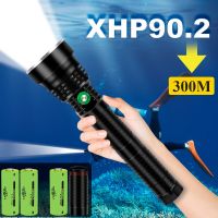 xhp90.2 powerful led underwater flashlight lamp waterproof diving torch  26650 or18650 xhp70 xhp50 hunting scuba flash light Diving Flashlights