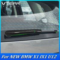 Vtear สำหรับ BMW X1 U12 2023 2024 ฝาครอบตกแต่งที่เช็ดกระจกด้านหลังรถอุปกรณ์แต่งภายนอกรถ ABS ชุบโครเมี่ยมลวดลายคาร์บอนไฟเบอร์เงินชิ้นส่วนวาล์วภาย