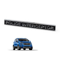 โลโก้ Logo  POLICE INTERCEPTOR  จำนวน 2ชิ้น สีดำ ขนาด 15x1.5x0.5 cm. Ford Universal All Models ทั่วไป ปี 2000-2018 2ประตู 4ประตู  สินค้าราคาถูก คุณภาพดี 2 pieces Logo Emblem