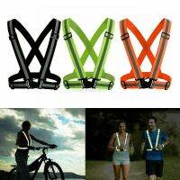 Adjustable Reflective Straps Night Work Security Running Cycling Safety Reflective Vest High Visibility Reflective Safety Jacket