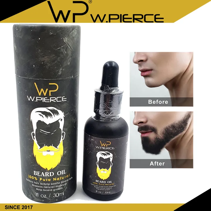 WPierce Beard oil men's Organic Hair Growth Liquid Beard Oil Beard Wax for  Groomed Beard Hair