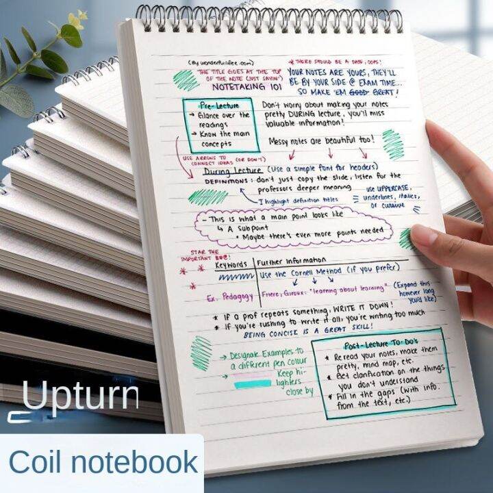 พร้อมสต็อก-5ชิ้น-a5เปิดขึ้นขดลวดโน๊ตบุ๊คที่เรียบง่ายวิทยาลัยจบการศึกษาทางเข้าการตรวจสอบเครื่องเขียนตารางโน๊ตบุ๊คพลิก-notepad-a4แนวนอนสายโน๊ตบุ๊ค