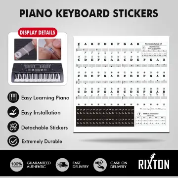 61 Keys Transparent Piano Key Note Stickers