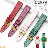 อะไหล่57นาฬิกาข้อมือ GUESS พร้อมหัวเข็มขัดพินแดงหนังของผู้หญิง16 18 20มม. Aa048สายสีน้ำเงินบาง