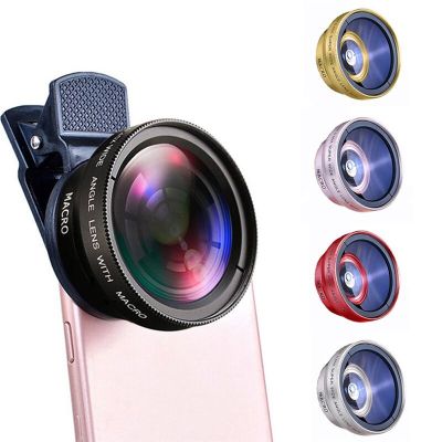2 Functions Mobile Phone Lens 0.45X Wide Angle Len & 12.5X Macro HD Camera Lens Universal for iPhone Android Phone