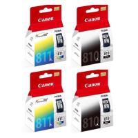 หมึก Canon หมึกพิมพ์ Inkjet รุ่น PG-810/CL-811 Black/Color 4 ตลับ  2 คุ่ ดำและสี ของแท้