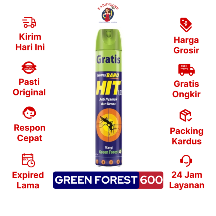 Pembasmi Serangga Hit Aerosol Green Forest 600 Ml Lazada Indonesia