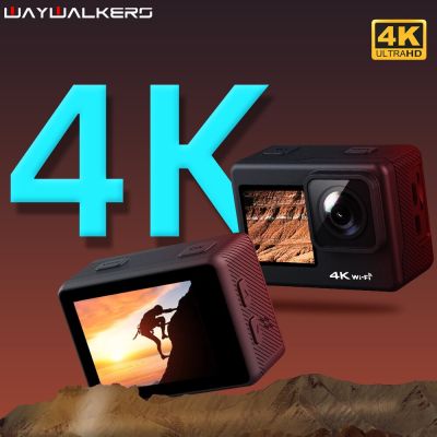 WAYWALKERS Action Camera 4K 60FPS With Remote Control Screen Waterproof Sport Camera Drive Recorder Sports Helmet Action Cam