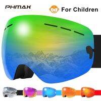 PHMAX Childrens Ski Goggles Winter Ski Goggles Snowmobile Equipment Snowmobile Glasses Kid Winter Anti-Fog Snowboarding Glasses