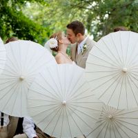 5PCS Paper Parasol 60Cm Beach Umbrella White DIY Umbrella Photography Props for Baby Shower Party Wedding