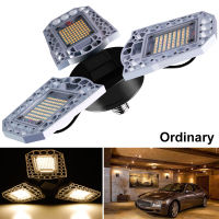 【▤】 3RT LLC หลอดไฟ LED E27 LED โรงรถ Deformable UFO โคมไฟกันน้ำ AC100-277V 60W 80W 100W Super Brigh สำหรับที่จอดรถโกดัง