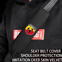 1pc Imitation Deer Skin Car Safety Belt Cover Ornament Plush Leather Seatbelt Shoulder Protector For Fiat Abarth 500 595 124 Seat Covers