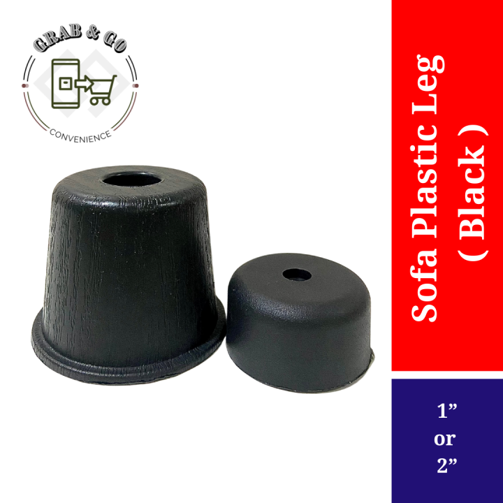 1”/2” Sofa Plastic Leg Black for Sofa Furniture Kaki Plastik [Ready