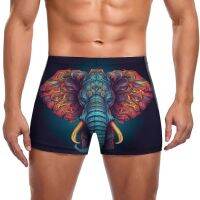 Elephant Swimming Trunks Crisp Lines  Hand Drawn Custom Durable Swim Boxers Training Large Size Men Swimsuit Swimwear