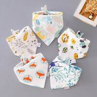 ☁ 4pcs Baby Cartoon Bibs Triangle Scarf Cotton Child Bandana Bib Dribble Bibs Newborn Slabber Absorbent Cloth Bib Towel