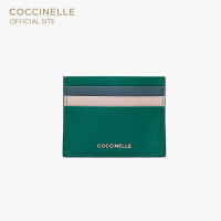 COCCINELLE METALLIC TRICOLOR Document Holder 129501 GRASS GREEN/SHARK GREY/NEW PINK กระเป๋าใส่การ์ด