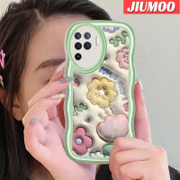 เคส JIUMOO สำหรับ OPPO A94 4G F19 Pro Reno 5F Reno 5 Lite Reno 5K Find X3 Lite เคสแฟชั่น3D ดอกไม้สวยเวฟบอร์ไลต์เคสโทรศัพท์มีลวดลายขอบซิลิโคนน้ำแบบดั้งเดิมเคสคลุมทั้งหมดเลนส์กล้องกันกระแทกด้านหลังเคสคลุม