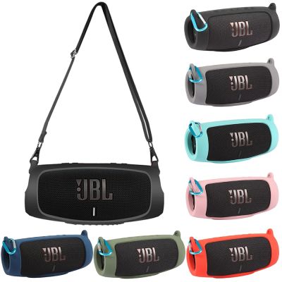 ZOPRORE New Bluetooth Speaker Case Soft Silicone Cover Skin With Strap Carabiner for JBL Charge 5 Wireless Bluetooth Speaker Bag