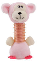 สัตว์เลี้ยงมีชีวิต®Totty-Chew Plush And Rubber Squeaking ทารกแรกเกิด Teething Cat And Dog Toy