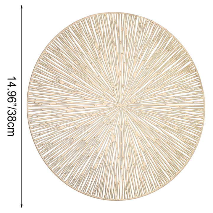 แผ่นรองจานทรงกลม4ชิ้น-แผ่นรองจานสเต็กสำหรับตกแต่งร้านอาหารทำจาก-pvc-แบบกลวงแผ่นรองจานป้องกันความร้อนสำหรับโต๊ะรับประทานอาหาร