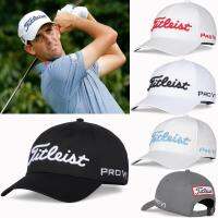 Titleist หมวกกอล์ฟแท้รุ่นใหม่รุ่นมืออาชีพของผู้ชายผ้าบังแดดแบบปรับได้หมวกกีฬาระบายอากาศแห้งเร็ว