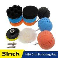 3inch Polishing Pads Ball Sponge Buffing Pads Waxing Pads with M10 Drill Adapter for Car Polisher Sanding Sealing 13Pcs Set