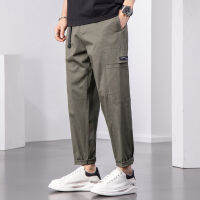 Gifts MenS Tide Brand American -Style Nine -Point Casual Pants Loose Straight Tube 2023 Summer New Thin Long Men