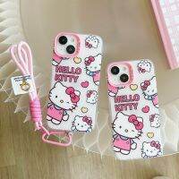 เคสโทรศัพท์มือถือการ์ตูน Hello Kitty สำหรับ iPhone 15 Pro Max 14 Pro Max 13 Pro Max ฝาหลังโทรศัพท์แบบนิ่มสำหรับ iPhone 12 Pro Max กรอบด้านหลัง