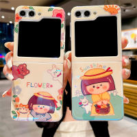 เคส Samsung Galaxy Z Flip5 ไฟสีฟ้า Rhinestone กันการป้องกันการกระแทกลายการ์ตูนซิลิโคนอ่อนนุ่มน่ารักสำหรับ Samsung Galaxy Z Flip 5 ฝาหลังแบบฝาพับ