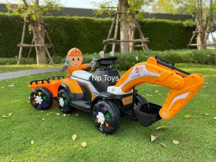 toykidsshop-รถแบตเตอรี่เด็ก-รถเด็กนั่งแมคโคร-ที่ตักใช้ระบบไฟฟ้า-มีกระบะพ่วงท้าย-no-003