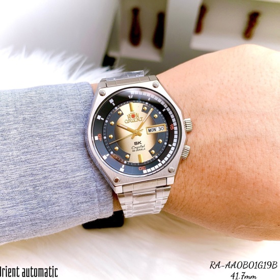 Đồng hồ nam chính hãng orient sk mặt vàng ra-aa0b01g19b bản mới size 42 - ảnh sản phẩm 4
