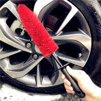 Lucullan 17" Car Rim Wheel Spoke Engine Bay Brushes Flexible Soft Hair Cleaning Tools With Rubber Cap For Detailers