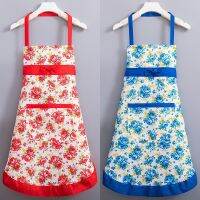 Ms summer factory kitchen apron breathable fabric prevents oil floral corset