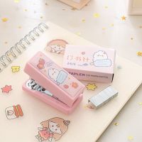 Kawaii Mini Stapler Set with 400 Pcs Staples Cute Rabbit Bear Paper Binder Stationery Office Binding Tools School Supplies