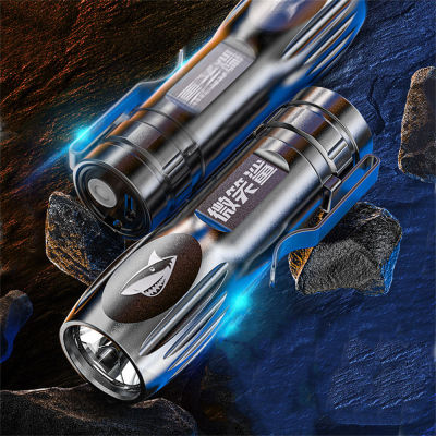 3 Lighting Modes Flashlight Bright LED Flashlights USB Rechargeable Torches 3 Lighting Modes Pen Clip Waterproof Outdoor Camping