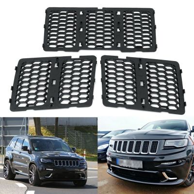 Car Black Front Grille Inserts Trim Mesh Kit for Jeep Grand Cherokee 2014-2016