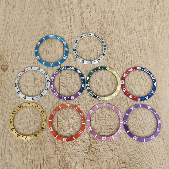 Magnesium-Jam Tangan Nomor Aluminium Bezel GMT/SUB Diameter Luar 38MM ...