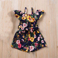 1 Pcs Summer Girls Jumpsuit Floral Farmhouse Style Childrens Romper Kids Shorts Rompers Casual Sling Sleeveless Jumpsuit