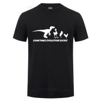 Soms Evolution Zuigt Tshirt Grappig Darwin Retro Dinosaurus Vogels Comic Korte Mouw O Hals Katoenen Tshirt Zomer