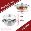 Ace Living Pengukus Steamer Stainless Steel Periuk Kukus Cookware Steam Pot Alat Dapur Kitchen Ware Steamboat Soup Pot - 3 / 2 / 1 Layer. 