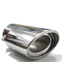 1pcs Car Exhaust Tip Muffler Covers Universal Exterior Trim Auto Accessories Silver for Audi VW Tiguan Passat Polo Golf CC