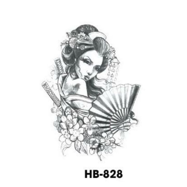 HCMHình xăm dán to tatoo Geisha kích thước 15 x 21 cm  miếng dán hình xăm  đẹp dành cho nữ  Lazadavn