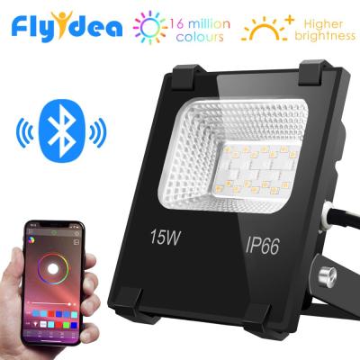 Smart Floodlight LED Outdoor Light RGB 15W Bluetooth4.0 360° APP Group Control IP66 Garden Waterproof Color Changing Spotlight