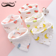 Cartoon Fruit Print Baby Bibs Soft Cotton Newborn Baby Saliva Towel