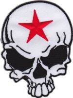 iron on patch Embroidery Skull Biker Horror Red Star 10x7 cm กะโหลก ผี โปรโมชั่น ตัวรีด เย็บติดผ้าประเทศไทย โลโก้ปัก มีกาวสำหรับรีด ตกแต่งเสื้อผ้า