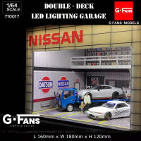 G-Fans 1:64 Assemble Diorama Double-Desk LED Lighting โรงรถรุ่น Car Parking Lot Display - Niss Coating