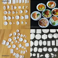 33 Pcs Dollhouse Miniature Tableware Plastic Plate Dishes Set Mini Food